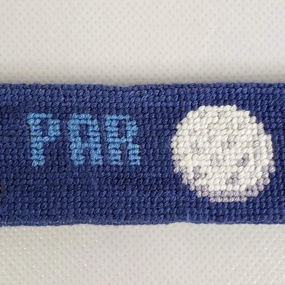 Smathers Branson Needlepoint Belt Golf Clubs Tees Balls Mens Size 36 New